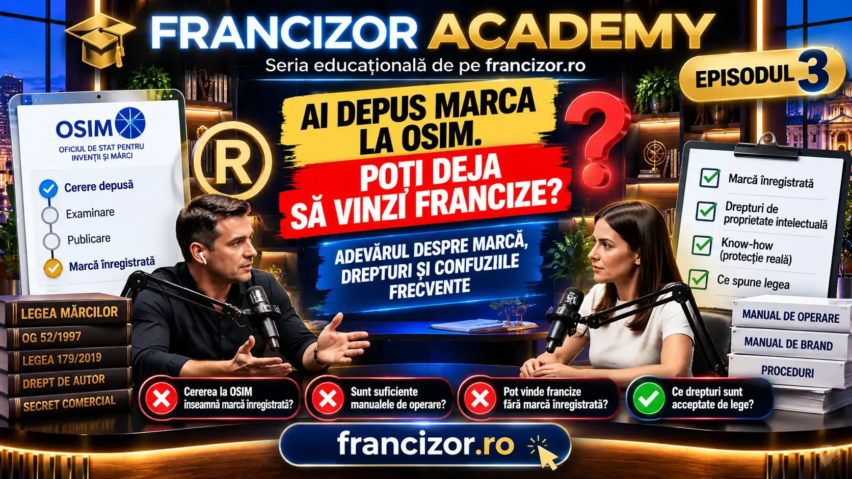 Coperta Lecției 3A Francizor Academy: Am depus marca la OSIM. Pot să acord deja o franciză?